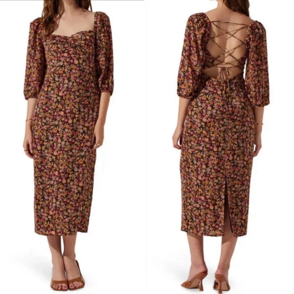 ASTR The Label Midi Dress Women’s XL Cottagecore Whimsigoth Boho Retro Feminine